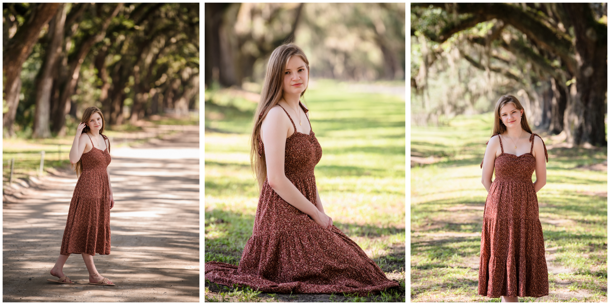 Wormsloe plantation senior portraits