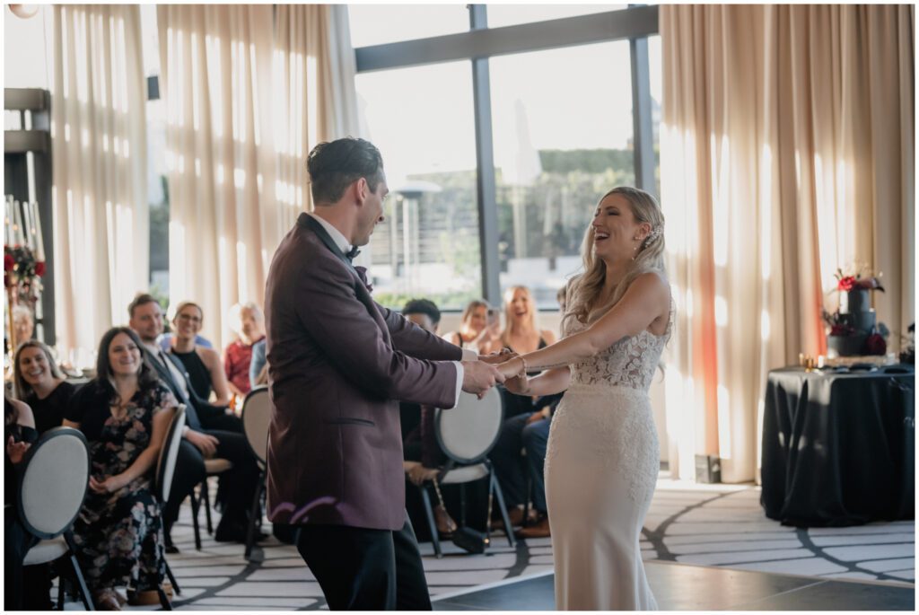 bride and groom first dance at The Perry Lane in Savannah Georgia